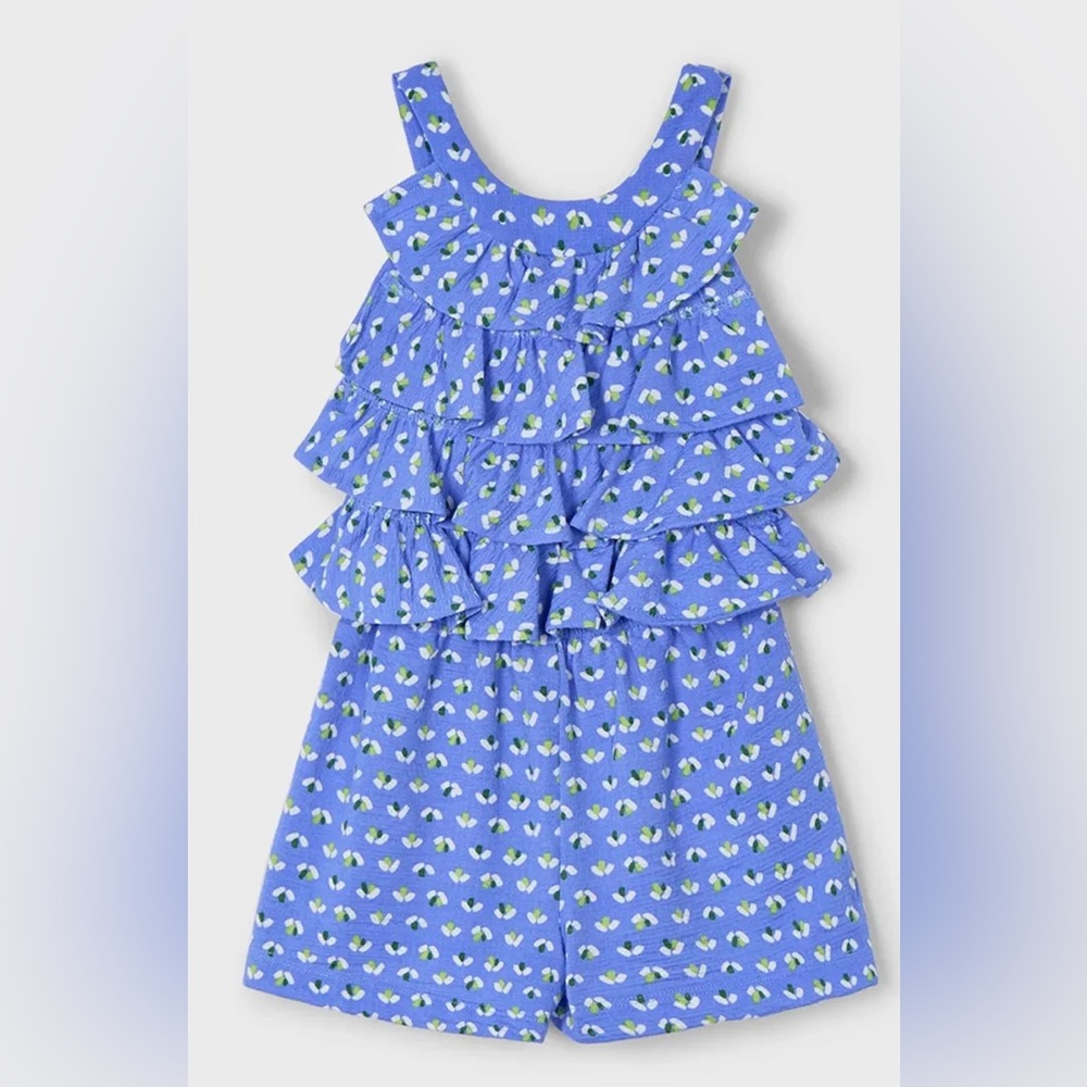 Mayoral Blue Floral Romper